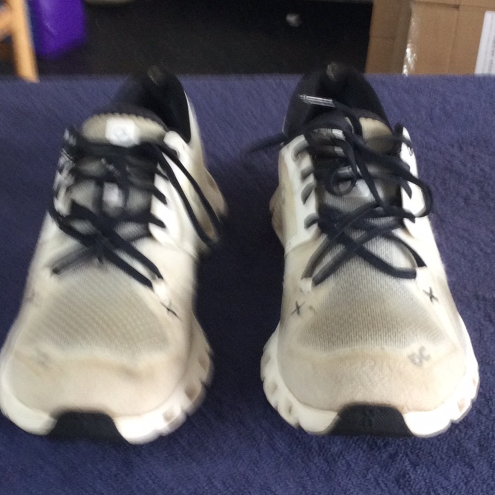 White Athletic Sneakers with Black Accents